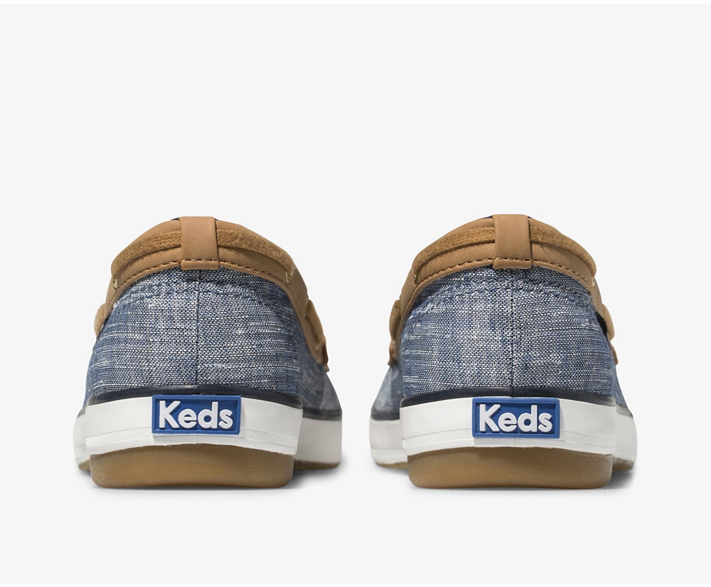 Slip Ons Keds Mujer Azul Marino - Charter Airy Chambray - 621-PEZWAR